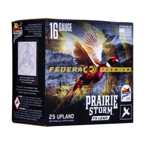 Federal Premium Prairie Storm 16 Gauge Ammo 2-3/4" #4 Copper Plated Lead Shot 1-1/8 oz Box of 25