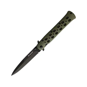 Cold Steel Ti-Lite Pocket Knife 4" Spear Point AUS-8 Black Blade Zy-Ex Handle OD Green