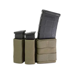 Esstac KYWI Short 1+2 Side by Side AR-15 and Pistol Magazine Pouch with MOLLE Nylon Ranger Green