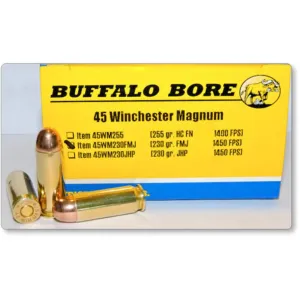 Buffalo Bore 45 Winchester Magnum Ammo 230 Grain Full Metal Jacket Box of 20