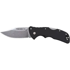 Cold Steel Mini Recon 1 Pocket Knife 3" Clip Point AUS-10 Polished Blade Glass Reinforced Nylon (GRN) Handle Black