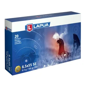 Lapua 6.5x55mm Swedish Mauser Ammo 100 Grain Full Metal Jacket Box of 20