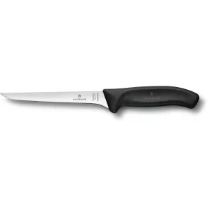 Victorinox Swiss Army Classic Flexible Boning Knife 6" Boning Stainless Steel Satin Blade TPE Handle Black