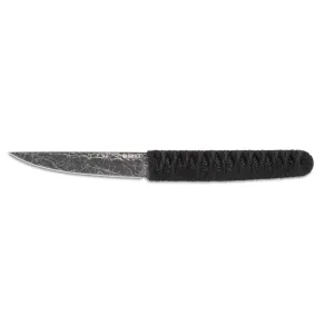 CRKT Obake Fixed Blade Knife 3.64" Clip Point 8Cr14MoV TiNitride Gray w/ Acid Etch Pattern Blade Faux Ray Skin Handle Black