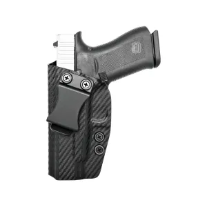 Rounded IWB Holster Right Hand Glock 48, 48 MOS Kydex Carbon Fiber