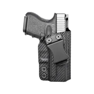 Rounded IWB Holster Right Hand Glock 26, 27, 33 Kydex Carbon Fiber