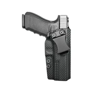 Rounded IWB Holster Right Hand Glock 20, 21 Kydex Carbon Fiber