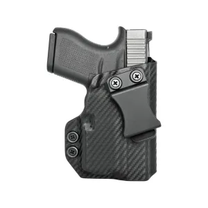 Rounded IWB Holster Right Hand Glock 43, 43X, 43X MOS with Streamlight TLR-6 Kydex Carbon Fiber