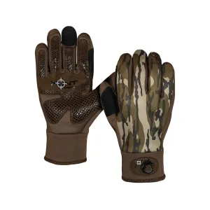Hunt Monkey Men's Hunt-Tec Waterproof Insulated Leather Hunting Gloves Mossy Oak Original Bottomland XL