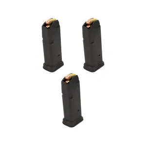 Magpul PMAG GL9 Magazine for Glock 19, 26, 49 Gen 1, 2, 3, 4, 5 9mm Luger 15-Round Polymer Black 3 PK