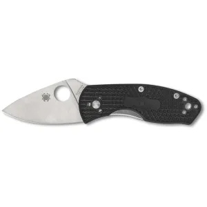 Spyderco Ambitious Lightweight Pocket Knife 2.43" Leaf 8Cr13MoV Stainless Satin Blade Fiberglass Reinforced Nylon (FRN) Handle Black