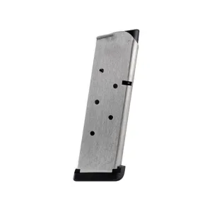 Les Baer Custom 1911 Officer Magazine with Base Pad 45 ACP 7-Round Stainless Steel