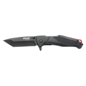 Bear & Son 121 Assisted Opening Pocket Knife 3.375" Tanto Point 440HC Black Blade Aluminum Handle Black/Red