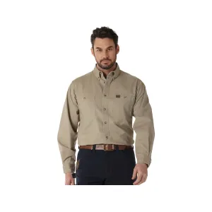 Wrangler Men's Riggs Workwear Long Sleeve Shirt Khaki Large