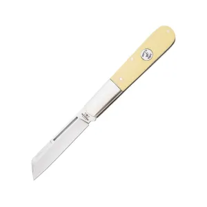 Bear & Son C3180 Folding Knife 3.75" Wharncliffe 1095 Satin Blade Delrin Handle Yellow