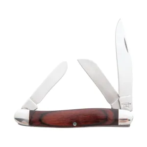 Bear & Son 247R Folding Knife 3" Clip Point Carbon Satin Blade Wood Handle Rosewood