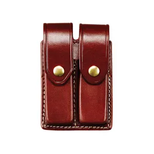 Triple K 45 Dual Magazine Pouch Double Stack 45 ACP Leather Walnut Oil