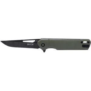 Buck Knives Infusion Assisted Opening Pocket Knife 3.25" Modified Tanto 7Cr13 Black Blade G-10 Handle Olive Drab