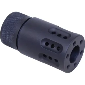 GUNTEC USA Mini Muzzle Brake with Slip-Over Barrel Shroud AR-15 1/2"-28 Thread 223 Remington, 5.56x45mm NATO Steel Matte