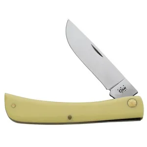 Case Sod Buster Pocket Knife 3.7" Skinner Chrome Vanadium Blade Yellow Delrin Handle