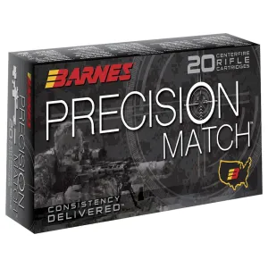 Barnes Precision Match 308 Winchester Ammo 175 Grain Barnes Open Tip Match Jacketed Hollow Point Box of 20