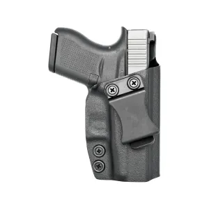 Rounded IWB Holster Right Hand Glock 43, 43X Kydex Black