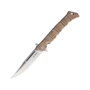 Cold Steel Large Luzon Pocket Knife 6" Clip Point 8Cr13MoV Satin Blade GFN Handle Desert Tan