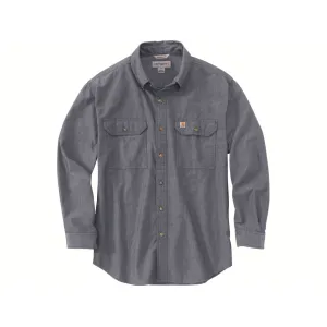 Carhartt Men's Loose Fit Midweight Chambray Long Sleeve Shirt Denim Blue Chambray XL