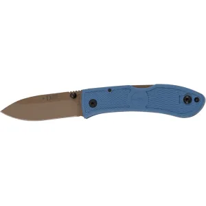 KA-BAR Dozier Pocket Knife 3" Drop Point D2 Tool Steel Gray Blade Zytel Handle Blue