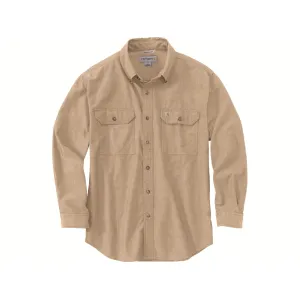 Carhartt Men's Loose Fit Midweight Chambray Long Sleeve Shirt Dark Tan Chambray Large