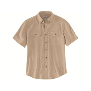 Carhartt Men's Loose Fit Midweight Chambray Short Sleeve Shirt Dark Tan Chambray Large Tall