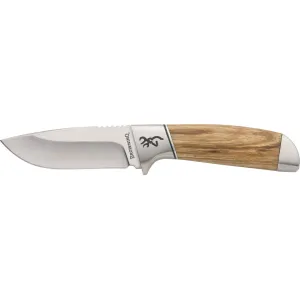 Browning Sage Creek Small Fixed Blade Knife 3" Drop Point 9Cr14MoV Satin Blade Wood Handle