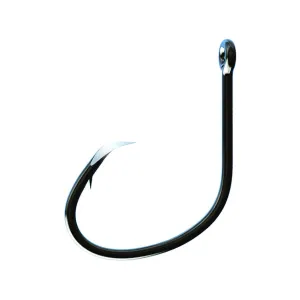 Eagle Claw Lancet Circle Hook Trokar Point Offset Hook #9/0 Platinum Black 50PK