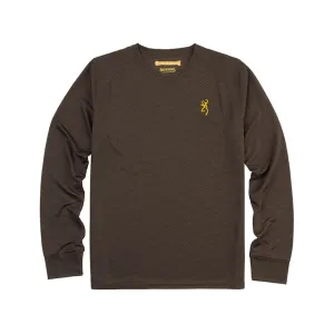 Browning Men's Tech Long Sleeve Crew Neck T Shirt Major Brown XL