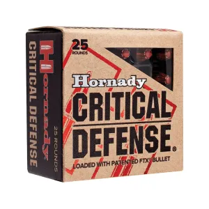Hornady Critical Defense 357 Magnum Ammo 125 Grain Hornady FTX Polymer Tip Box of 25