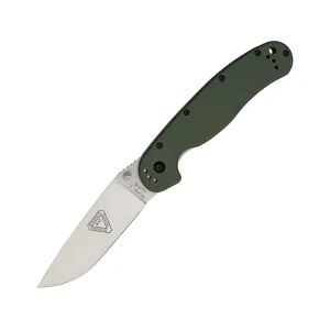 Ontario RAT 1 Pocket Knife 3.6" Drop Point AUS-8 Satin Blade Nylon Handle OD Green