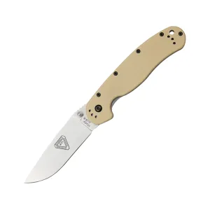 Ontario RAT 1 Pocket Knife 3.6" Drop Point AUS-8 Satin Blade Nylon Handle Desert Tan