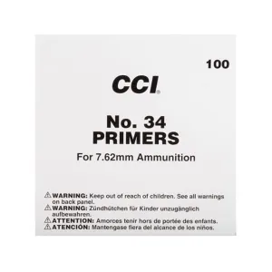 CCI Large Rifle 7.62mm NATO-Spec Military Primers #34 Case of 5000 (5 Boxes of 1000)