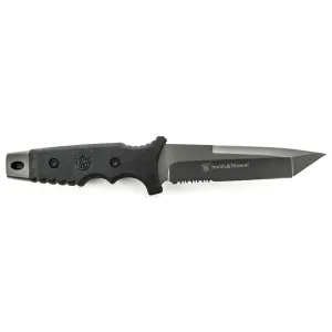 Smith & Wesson Special Ops Fixed Blade Knife 5.2" Partially Serrated Tanto Point 9Cr17 Black Blade Polymer Handle Black