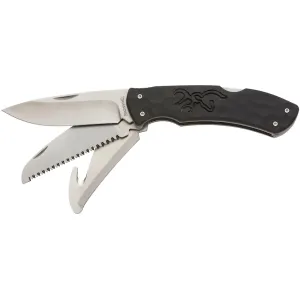 Browning Primal Kodiak Pocket Knife 3.75" Drop Point 8Cr14MoV Polished Blade Polymer Handle Black