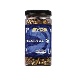 Federal BYOB 17 Hornady Magnum Rimfire (HMR) Ammo 17 Grain Jacketed Hollow Point Case of 2000 (8 Bottles of 250)