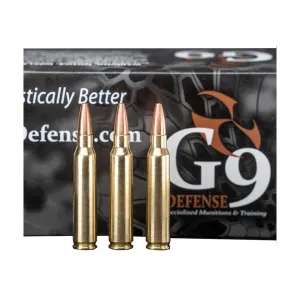 G9 Defense 5.56x45mm NATO Ammo 54 Grain Solid Hollow Point Lead Free Box of 20