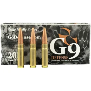 G9 Defense 300 AAC Blackout (7.62x35mm) Ammo 120 Grain Solid Hollow Point Lead Free Box of 20
