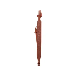 Hunter Sling with Stock and Barrel Loops Leather Rifle Sling with Loop Chestnut
