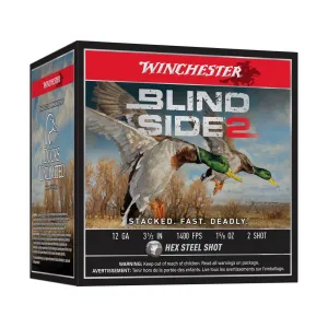Winchester Blind Side 2 Ammunition 12 Gauge 3-1/2" 1-5/8 oz #2 Steel Shot Box of 25