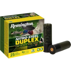 Remington Nitro Steel Duplex 12 Gauge Ammo 3" 1-1/4 oz BB & #4 Steel Shot Box of 25