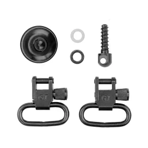 GrovTec Sling Swivel Set Remington 870, 870 Youth Magazine Cap with Swivel Stud Locking Swivels Rear Screw Swivel Stud 20 Gauge Steel Black