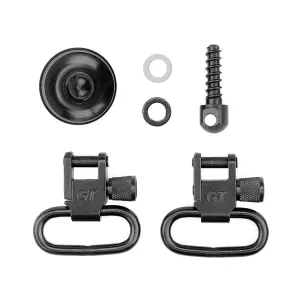 GrovTec Sling Swivel Set Mossberg 590, 835 Magazine Cap with Swivel Stud Locking Swivels Rear Screw Swivel Stud 12 Gauge Steel Black