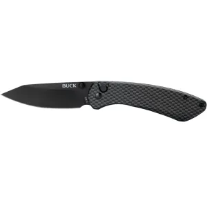 Buck Knives 744 Sovereign Folding Knife 3.225" Modified Clip Point 7Cr17MoV Titanium Blade Stainless Steel Handle Black
