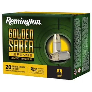 Remington Golden Saber Defense Compact 10mm Auto Ammo 180 Grain Jacketed Hollow Point Box of 20
